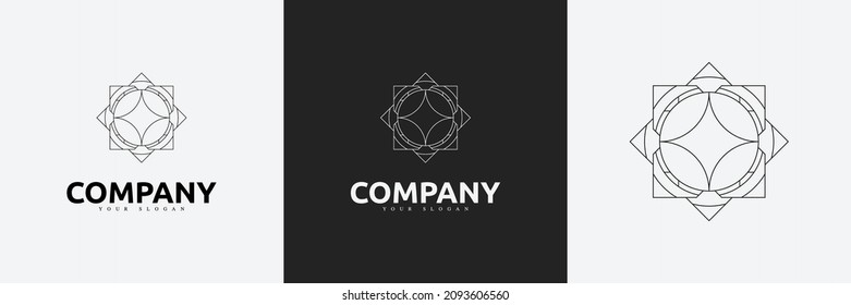 Símbolo de plantilla de logotipo creativo Art Deco monograma vintage