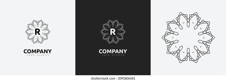 Símbolo de plantilla de logotipo creativo Art Deco monograma vintage