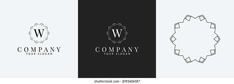 Símbolo de plantilla de logotipo creativo Art Deco monograma vintage