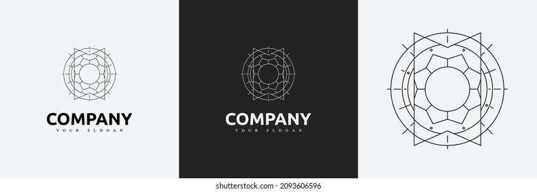 Art Deco creative logo template symbol vintage monogram