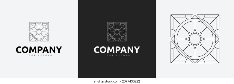 Símbolo de plantilla de logotipo creativo Art Deco monograma vintage