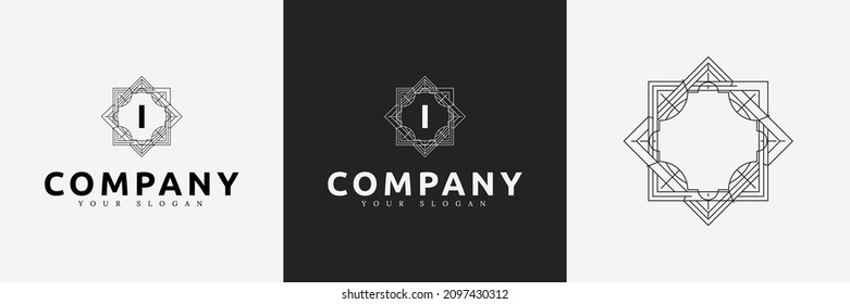 Art-Deco-Logo-Vorlage Symbol Vintage-Monogramm