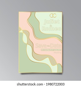 Art Deco, creative wedding invitation, golden white luxury elegant retro style. Save the date poster, geometric greeting card invite. Modern abstract elements vector illustration design, menu, cover