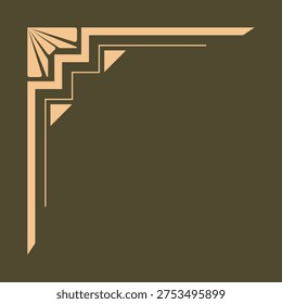 Art Deco decorative corner. Vector.