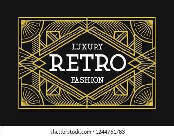 Art Deco Decorative Label Fashionable Ornament Authentic Design Exclusive Elements