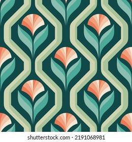 Art Deco decorative seamless pattern. Abstract Art Nouveau geometric background design. Artistic vector illustration. Design element. Vintage retro graphic style.