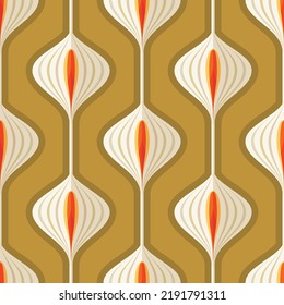 Art Deco decorative seamless pattern. Abstract Art Nouveau geometric background design. Artistic vector illustration. Design element. Lotus or Lily symbol. Vintage retro graphic style.