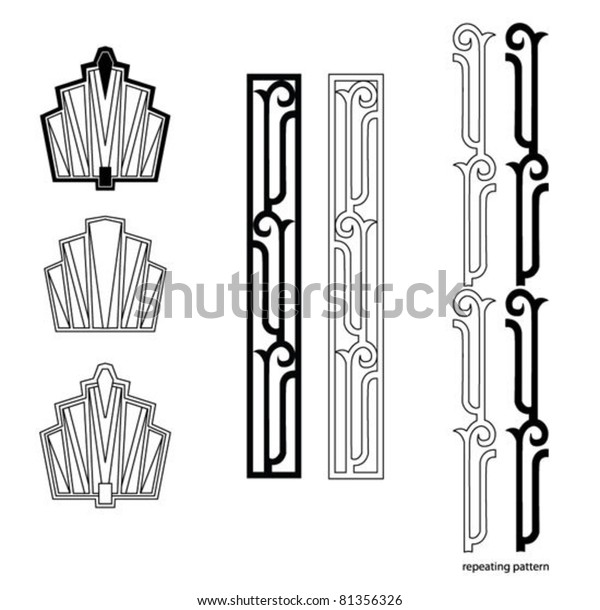 Art Deco Design Elements Stock Vector Royalty Free 81356326