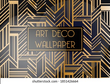 Fondo de pantalla geométrica de diseño Art Déco.Plantilla de vectores Getsby.