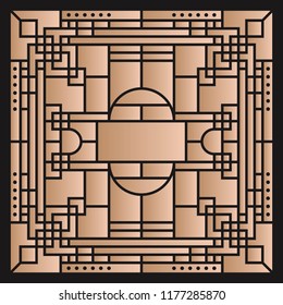 An art deco design made up of gold gradients in vector format.