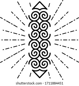 Art deco design pattern in outlines