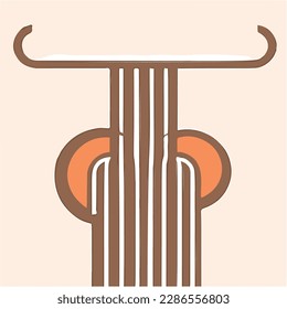 an art deco design of a pillar with a circle in the middle