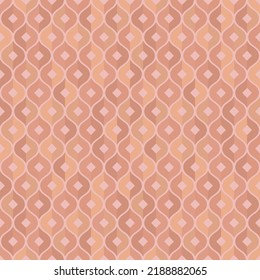 Art Deco Diamond Damast Muster in pastellbeige Farbe. Geometrisches Dekor.