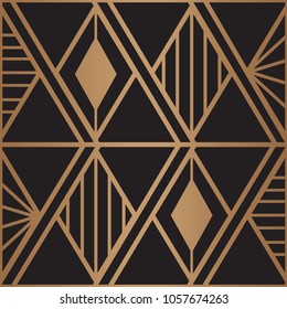 Art Deco Diamond Repeat Black Gold