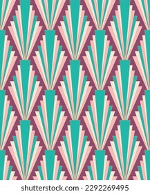 Art Deco Diamonds Geometric Decorative Vector Motifs Elegant Luxury Retro Design Seamless Pattern