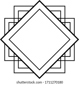 Art deco divider design in outlines