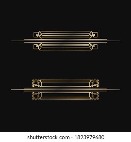 Art Deco dividers collection. Vector golden separators. Retro design elements.