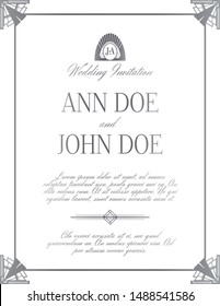 Art Deco Elegant Luxury Wedding Invitation