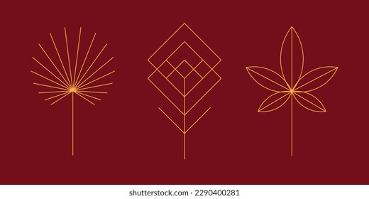 Art deco element. Luxury outline stroke symbol