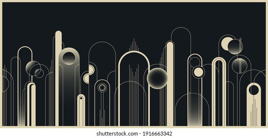 Art deco elements design - vector