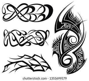 Art deco elements designs pattern, art tribal tattoo