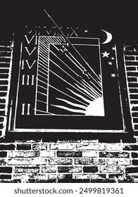 Art Deco era sundial graphic silhouette