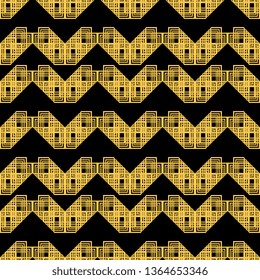art deco ethnic seamless pattern ready for print yellow and black
