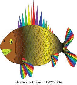 peces art deco pintados en colores arcoiris como símbolo de la bandera lgbt