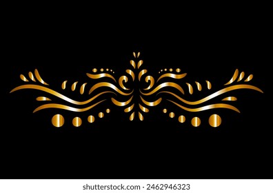 Art deco floral curls and swirls Ornamental vector elements dividers or headers. Decorative Vintage line borders or frames in geometric victorian style, elegant vintage design, antique bordering