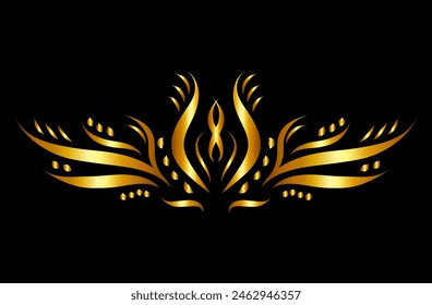 Art deco floral curls and swirls Ornamental vector elements dividers or headers. Decorative Vintage line borders or frames in geometric victorian style, elegant vintage design, antique bordering