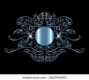 Art deco floral curls and swirls Ornamental vector elements dividers or headers. Decorative Vintage line borders or frames in geometric victorian style, elegant vintage design, antique bordering