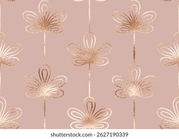 Art Deco florale nahtlose Muster mit goldenen Palmblättern.