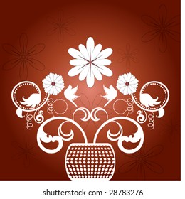 art deco flower basket