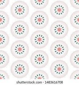 Art deco flower seamless pattern. Oriental floral shapes on white background. decoration style print