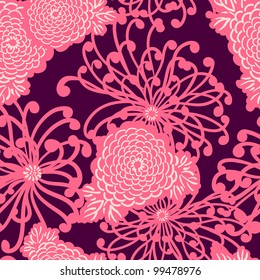 Art Deco Flower seamless pattern, retro style, vector illustration