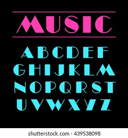 Art Deco Font Retro Geometric Design Letters And Numbers Vector Abc