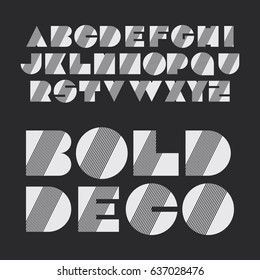 Art Deco Font Set - Vintage Vector Design. Retro Typography.