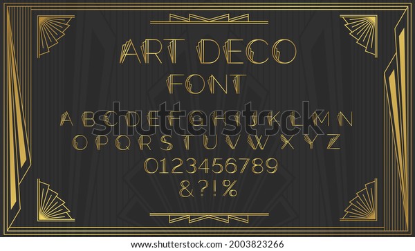 Art Deco Font Stylized Alphabet Geometric Stock Vector (Royalty Free ...