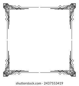 Marco Art Deco. Diseño gráfico de ilustración. Plantilla de fondo de invitación de boda decorativa. Diseño de banner o etiqueta de estilo retro vintage. Objeto de diseño vectorial