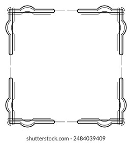 Art deco frame. Artwork graphic pattern. Ornate wedding invitation background template. Vintage retro style banner or label design. Vector design object