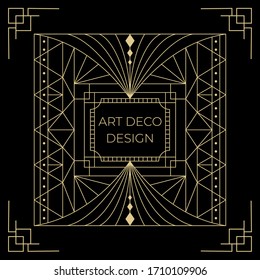 Art deco frame design background template
