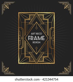 Art deco frame design for your design such as invitation, print, banner, poster. Vector illustration