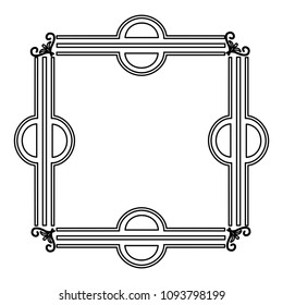 art deco frame elegant decorative square style