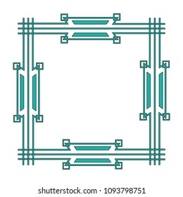 art deco frame elegant decorative square style