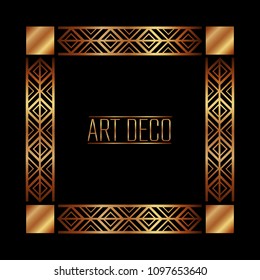 art deco frame elegant decorative square style