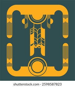 Art Deco frame with Emblem