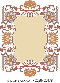 Art deco frame in floral theme