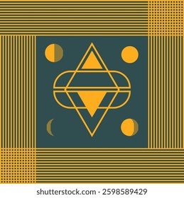 Art Deco frame with Masonic astronomical signs