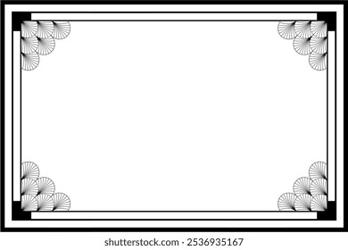 Art Deco frame on white background	