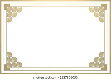 Art Deco frame on white background	